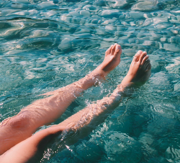 woman relaxing in water